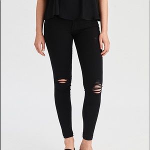 American Eagle Ripped Black Skinny Jeans